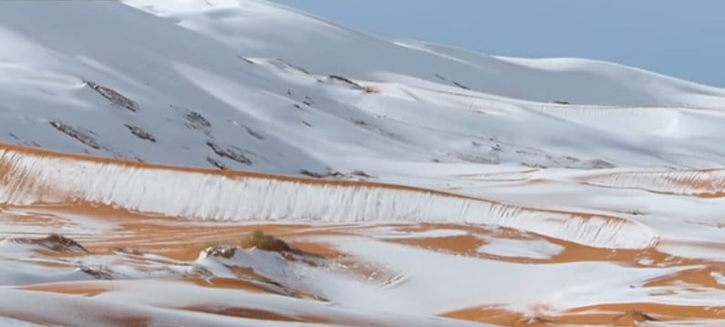 Exceptional Snow Blizzard Covers The Sahara Desert