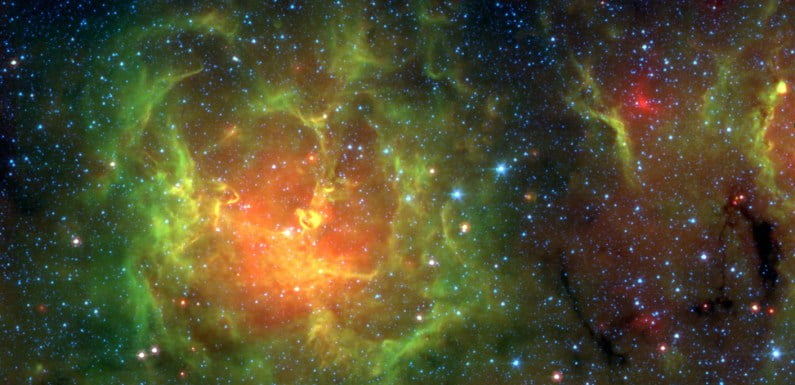 Sensational Trifid Nebula Gleams In Plethora Of Newborn Stars