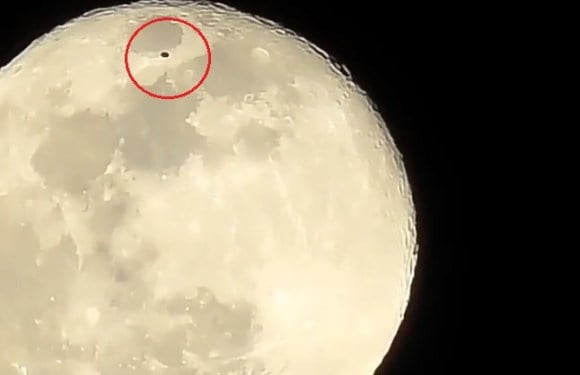 Aliens? Video Of Large Black UFO Shoving Off The Moon