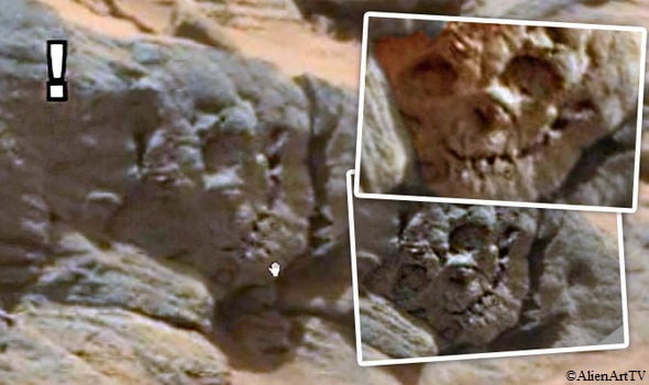 Image Of Fossilized Skull On Mars Could Signify Extraterrestrial Life
