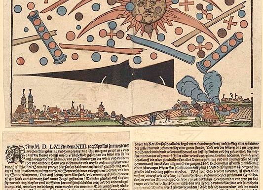 Medieval Woodcut Depicts UFO Battle In Nuremberg Germany In 1561